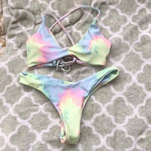 Tie die bikini/ bathing suit